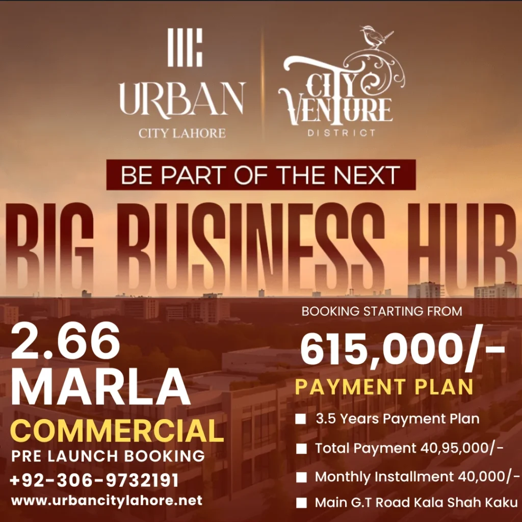 urban city lahore 2.66 Marla Commercial Payment Plan-min